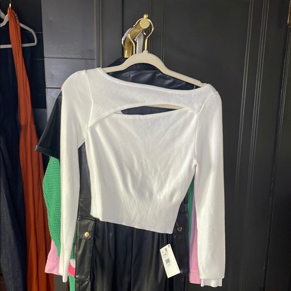 Love Bonito White Ribbed Women's Top